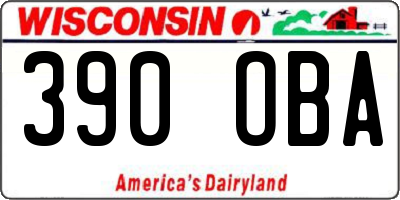 WI license plate 390OBA