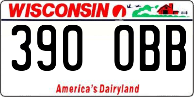 WI license plate 390OBB