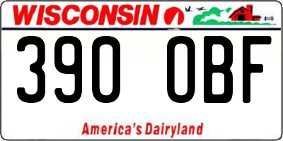 WI license plate 390OBF