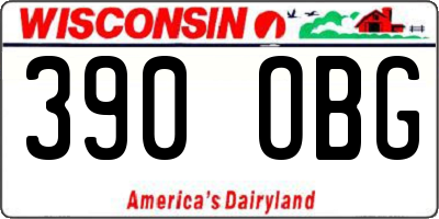 WI license plate 390OBG