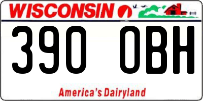 WI license plate 390OBH