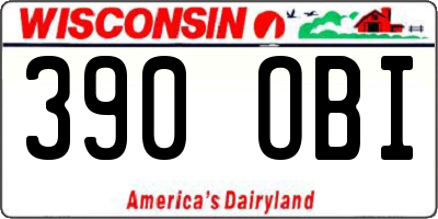 WI license plate 390OBI