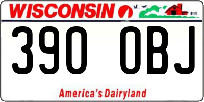 WI license plate 390OBJ