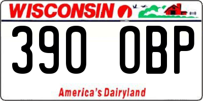 WI license plate 390OBP