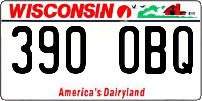WI license plate 390OBQ