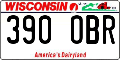 WI license plate 390OBR