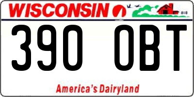 WI license plate 390OBT