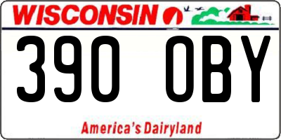 WI license plate 390OBY