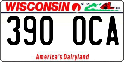 WI license plate 390OCA