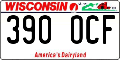 WI license plate 390OCF