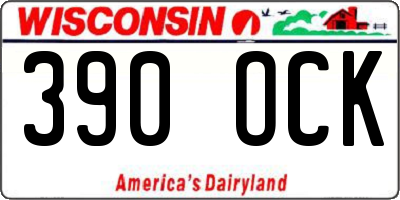 WI license plate 390OCK