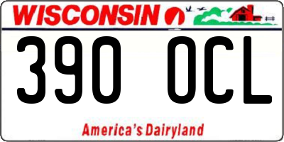 WI license plate 390OCL