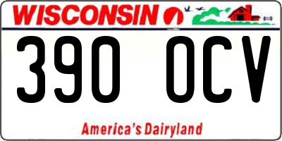 WI license plate 390OCV