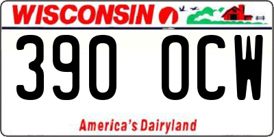 WI license plate 390OCW