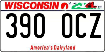 WI license plate 390OCZ
