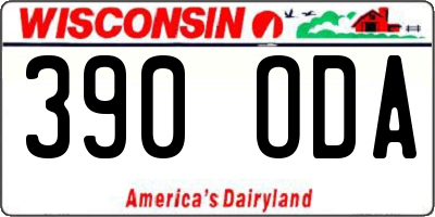 WI license plate 390ODA