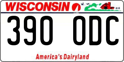 WI license plate 390ODC