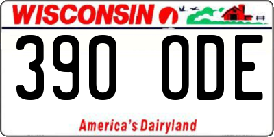 WI license plate 390ODE