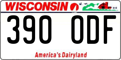WI license plate 390ODF