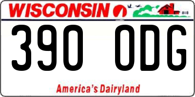 WI license plate 390ODG
