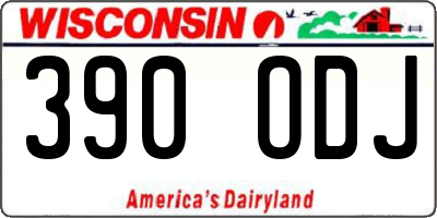 WI license plate 390ODJ