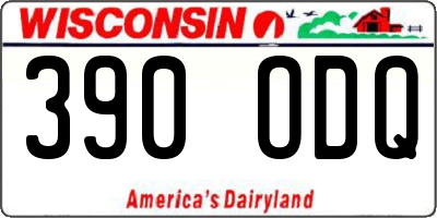 WI license plate 390ODQ