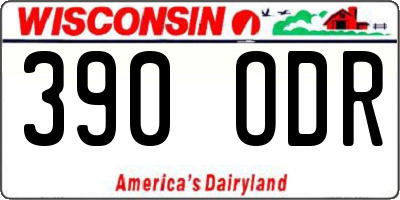 WI license plate 390ODR