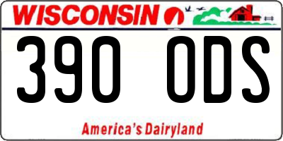 WI license plate 390ODS