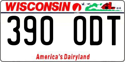 WI license plate 390ODT