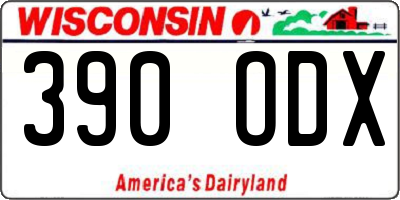 WI license plate 390ODX