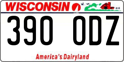 WI license plate 390ODZ
