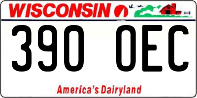 WI license plate 390OEC