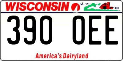 WI license plate 390OEE