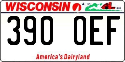 WI license plate 390OEF