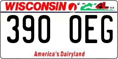 WI license plate 390OEG