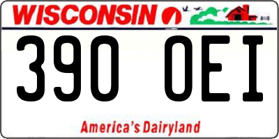 WI license plate 390OEI