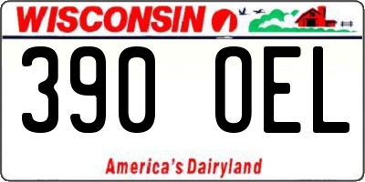 WI license plate 390OEL