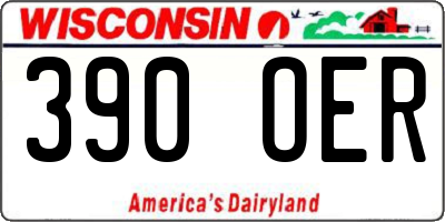 WI license plate 390OER
