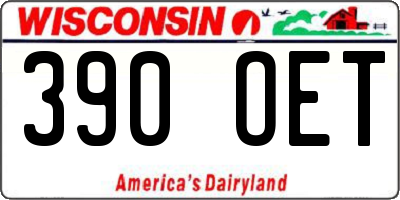 WI license plate 390OET