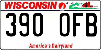 WI license plate 390OFB