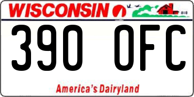 WI license plate 390OFC