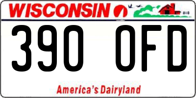 WI license plate 390OFD
