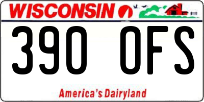 WI license plate 390OFS