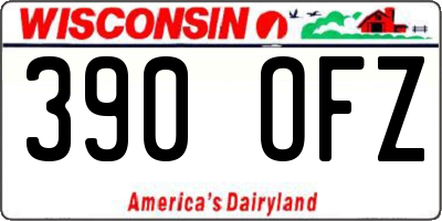 WI license plate 390OFZ