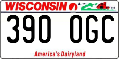WI license plate 390OGC