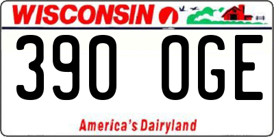 WI license plate 390OGE