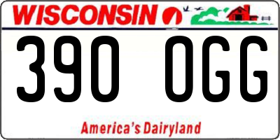 WI license plate 390OGG
