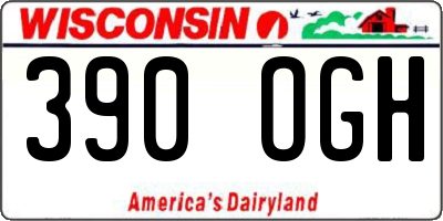 WI license plate 390OGH