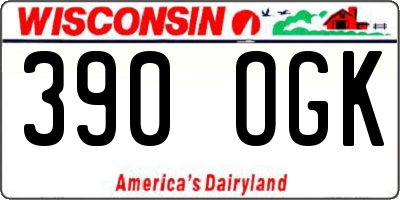 WI license plate 390OGK