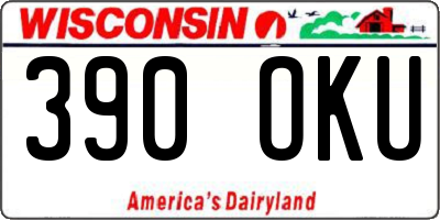 WI license plate 390OKU